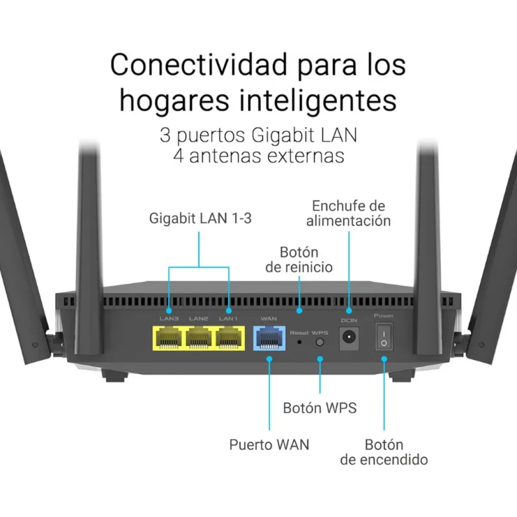 Router ASUS RT-AX52 Pro WiFi 6 preto com quatro antenas externas - Item4