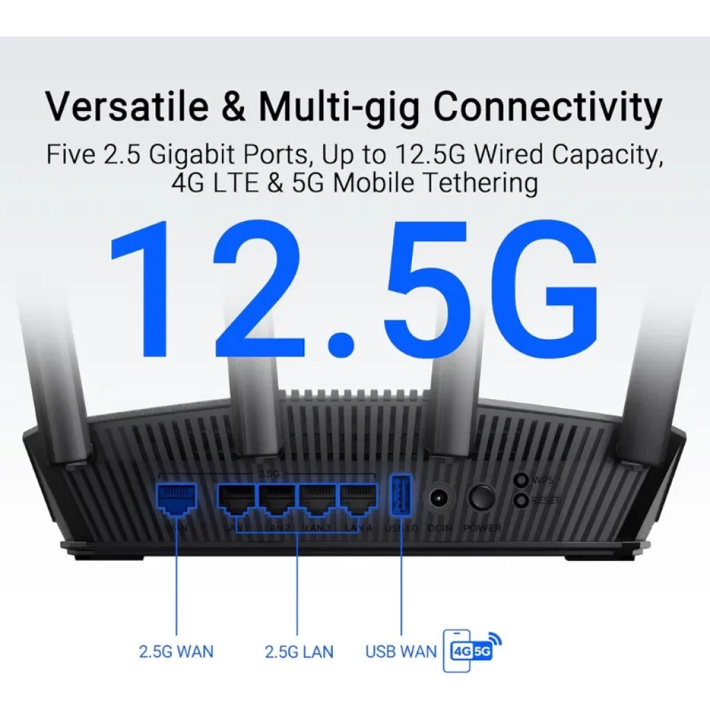 Router ASUS RT-BE82U WiFi 7 com antenas e Aura RGB - Item6