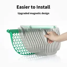 Imagen ilustrativa de la facilidad de instalación del PETKIT Set Recogedor Magnético de Arena de Gatos P99023