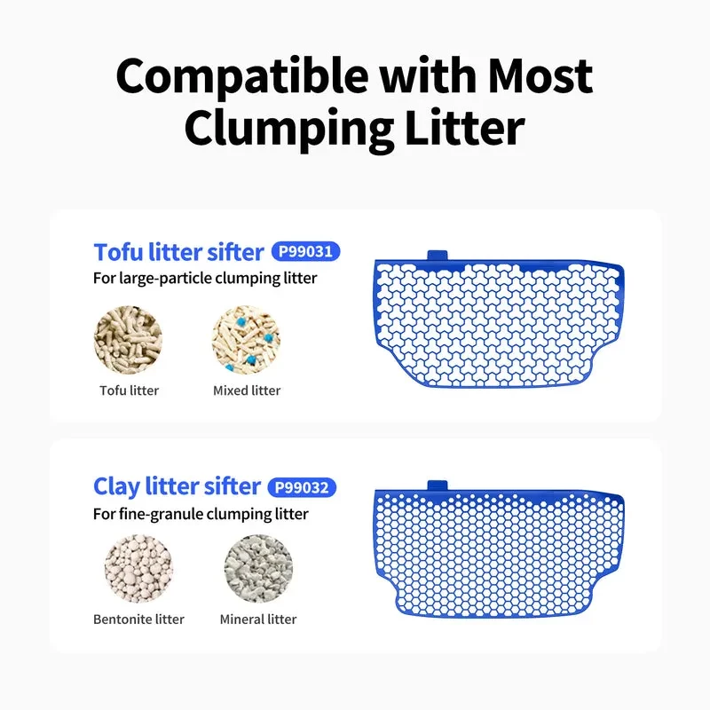 Vue du PETKIT Standard Litter Sifter 99032 avec tamis pour petites particules, couleur bleu - Ítem2