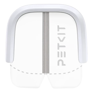 Vue de face du rideau magnétique anti-poussière PETKIT 2.0, avec logo de la marque et couleur blanche