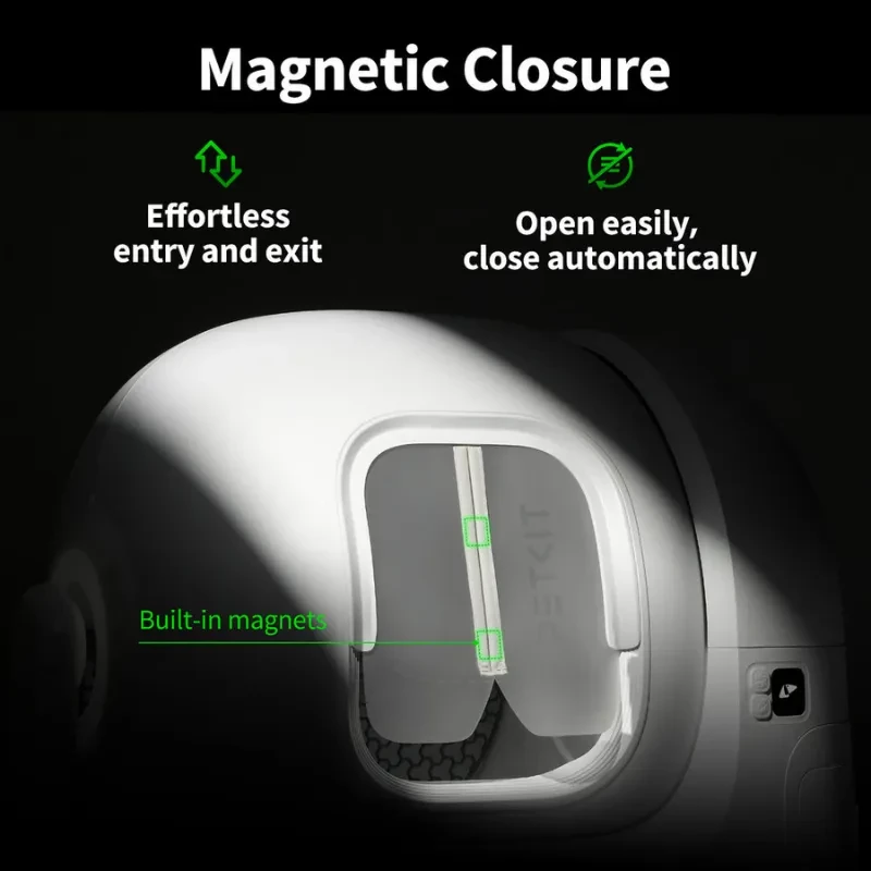 Vue de face du rideau magnétique anti-poussière PETKIT 2.0, avec logo de la marque et couleur blanche - Ítem3