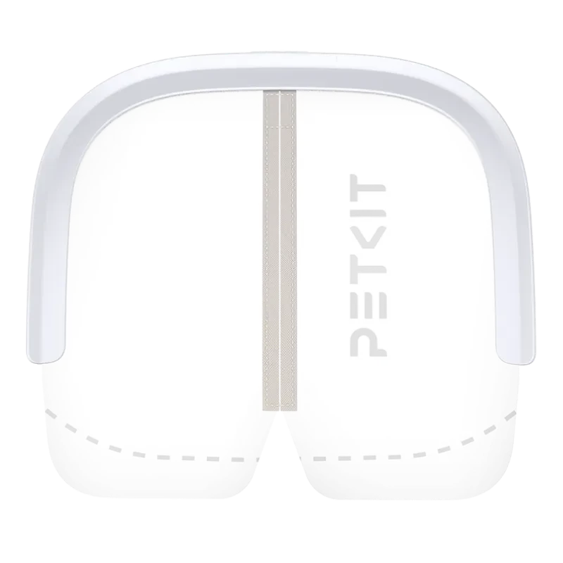 Vue de face du rideau magnétique anti-poussière PETKIT 3.0, avec logo de la marque et couleur blanche - Ítem