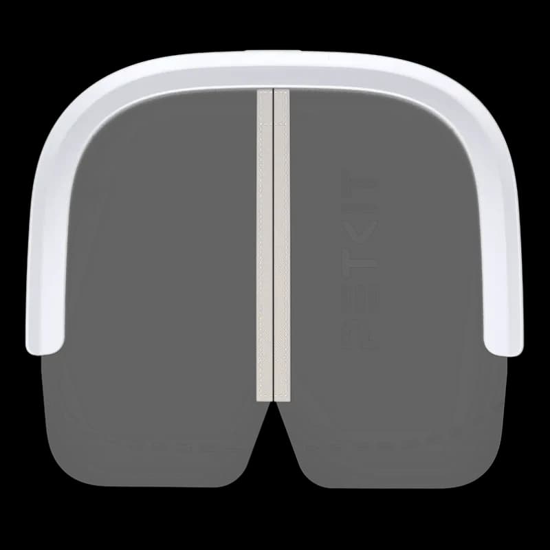 Vista frontal de la PETKIT Cortina magnética antipolvo 3.0, con logo de la marca y color blanco