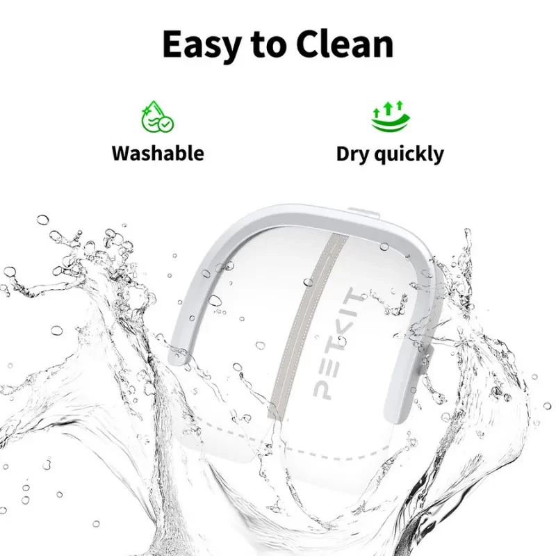 Vue de face du rideau magnétique anti-poussière PETKIT 3.0, avec logo de la marque et couleur blanche - Ítem1