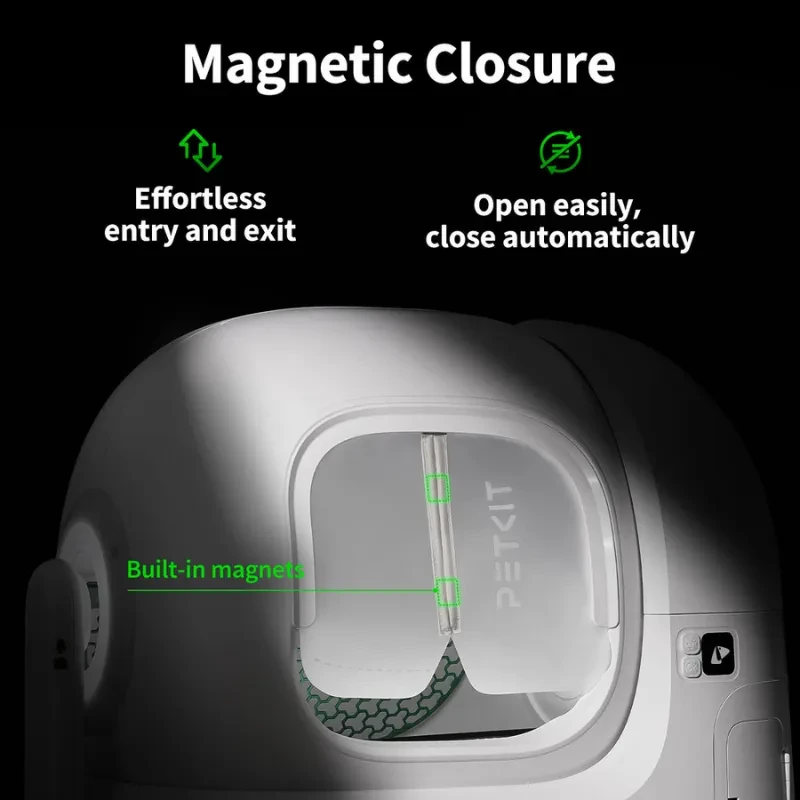 Vue de face du rideau magnétique anti-poussière PETKIT 3.0, avec logo de la marque et couleur blanche - Ítem2