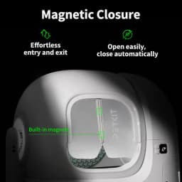 Imagen ilustrativa de la PETKIT Cortina magnética antipolvo 3.0 y su función de cierre magnético