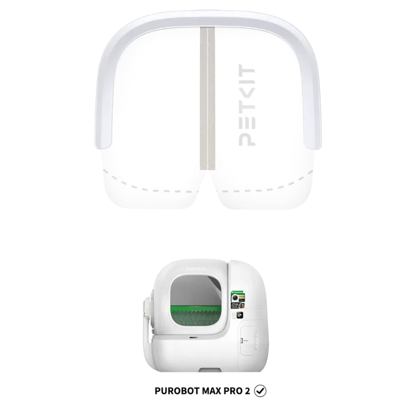 Vue de face du rideau magnétique anti-poussière PETKIT 3.0, avec logo de la marque et couleur blanche - Ítem4