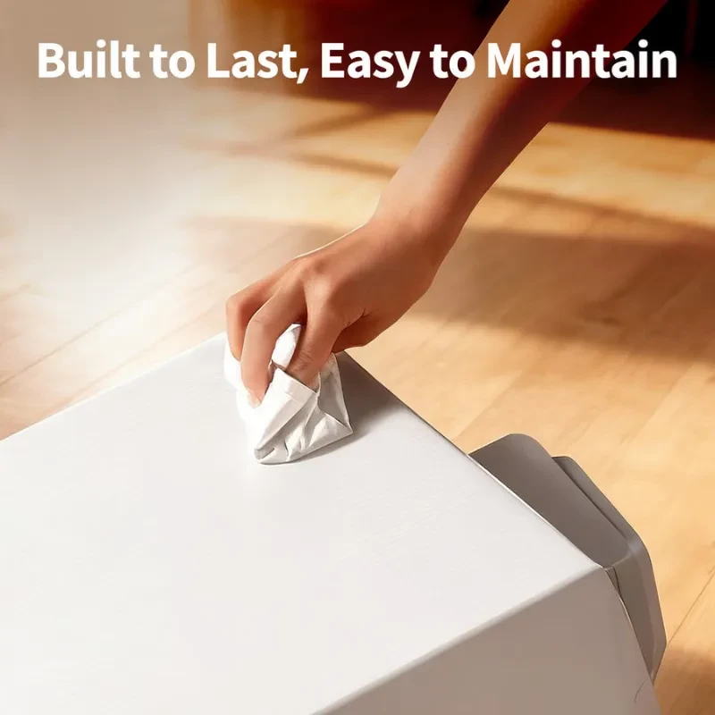 Vue du PETKIT Front Entry Hood avec illustration du bac à sable autonettoyant compatible - Ítem5