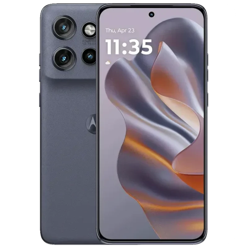 Motorola Edge 60 Neo 5G gris avec écran bord à bord perforé, triple module photo arrière proéminent, logo M discret, design fin et élégant 256 Go 8 Go - Ítem