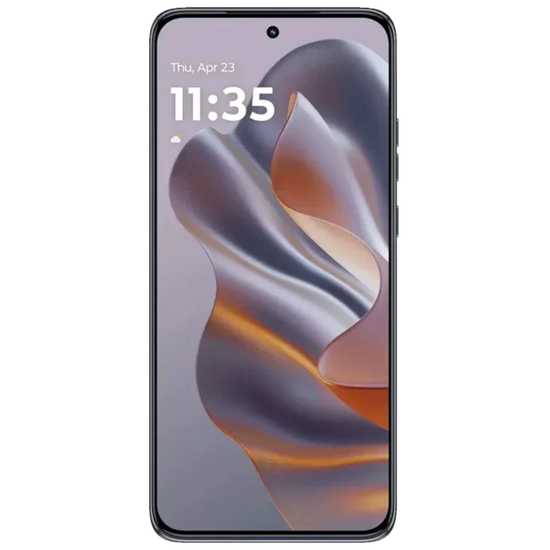 Motorola Edge 60 Neo 5G gris avec écran bord à bord perforé, triple module photo arrière proéminent, logo M discret, design fin et élégant 256 Go 8 Go - Ítem1