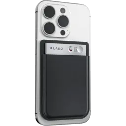 Plaud Note Pro 64Go Argent, module compact fixé au smartphone, boîtier argent et noir, bouton d’enregistrement, micro intégré, design épuré et premium