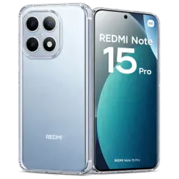 Funda Antigolpes Premium para Xiaomi Redmi Note 15 Pro 5G transparente, acrílico antiamarillo, bordes reforzados, ajuste preciso, protección de cámara y botones, acabado