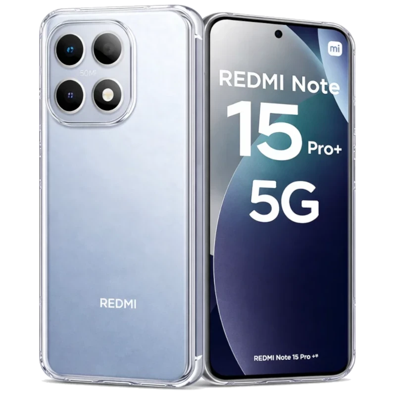 Capa protetora premium para Xiaomi Redmi Note 15 Pro Plus em acrílico transparente, antiamarelamento, bordas reforçadas, recortes precisos para câmera dupla e botões alinhados - Item