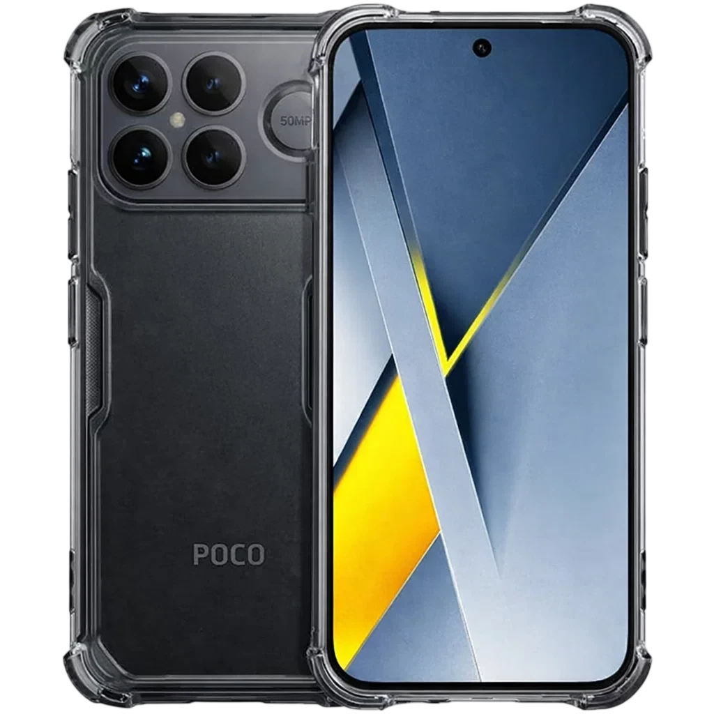 Funda de silicona transparente para Poco F8 Ultra 5G con esquinas reforzadas, protección anti impactos, bordes elevados y compatibilidad con cámara triple - Ítem