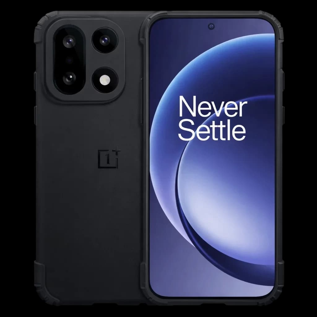 Capa de silicone reforçada Oneplus 15 5G transparente com bordas elevadas, cantos reforçados, recortes precisos e proteção da câmera em aro elevado