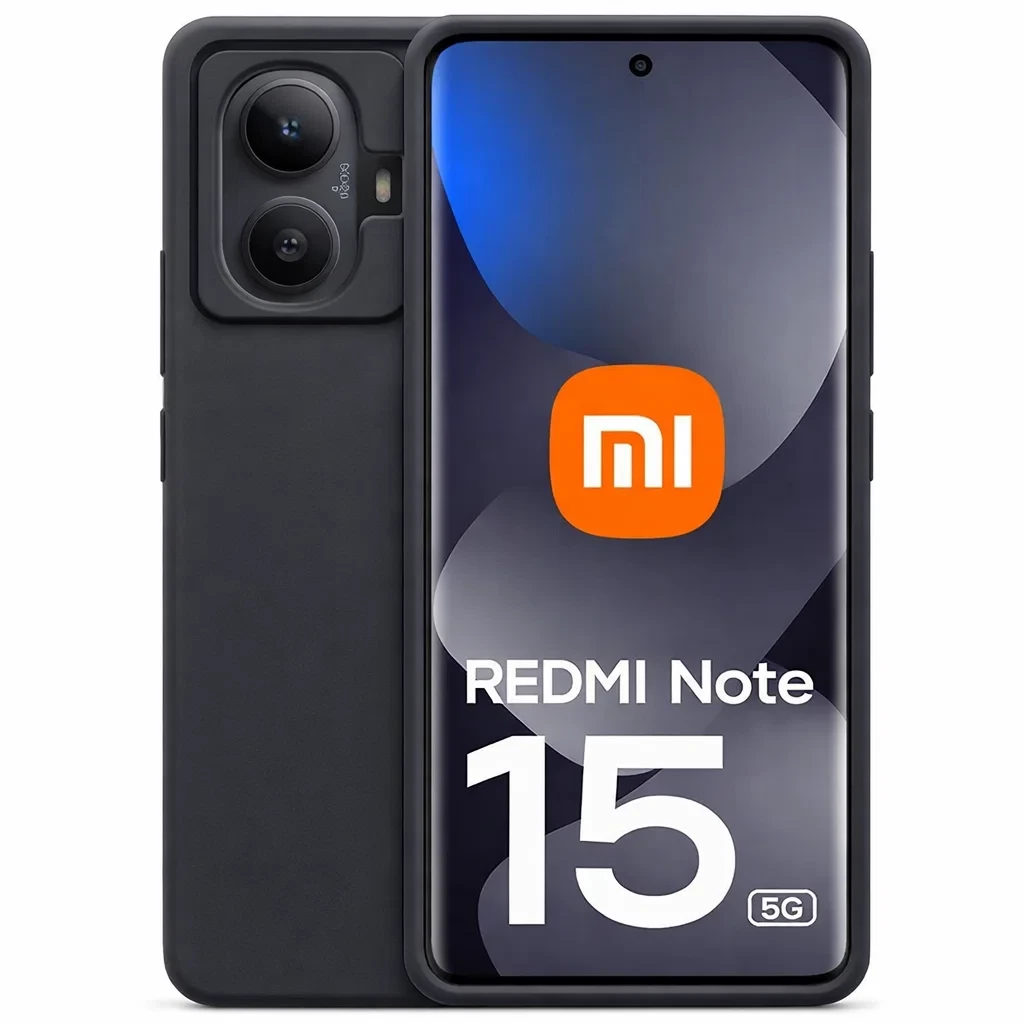 Funda Xiaomi Redmi Note 15 5G / Note 15 4G Square Liquid Premium Negro con borde elevado, acabado mate antideslizante y protección para cámara y pantalla - Ítem