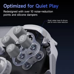 EasySMX X05 Pro PC Gamepad Noir avec boutons XYAB silencieux, tampons silicone et base caoutchouc pour réduction du bruit, grip texturé ergonomique