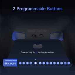 Botones traseros programables M con luces azules y teclas GL GR del EasySMX S10 Switch Gamepad Negro, indicaciones para asignar ZL ZR A B X Y L R L3 R3