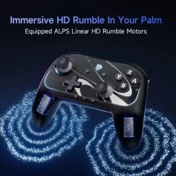 EasySMX S10 Switch Gamepad Negro con diseño ergonómico, botones ABXY y joysticks duales, gatillos iluminados y vibración HD con motores lineales ALPS
