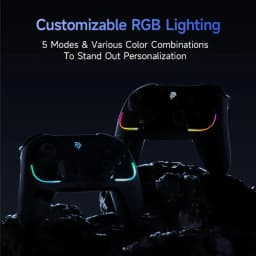 EasySMX S10 Switch Gamepad negro con iluminación RGB personalizable, 5 modos y combinaciones de colores, diseño ergonómico y vibración HD inalámbrica