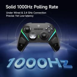 EasySMX D10 PC Violet manette noire avec LED vertes, sticks asymétriques, croix métallique et gâchettes; taux d’interrogation 1000 Hz filaire et 2,4 GHz