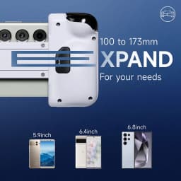 EasySMX M05 manette mobile USB-C, support extensible 100 à 173 mm, compatible smartphones 5.9 à 6.8 pouces, design blanc avec grip antidérapant
