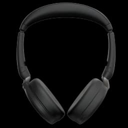 Jabra Evolve2 65 Flex MS Stereo Bluetooth, casque supra-auriculaire noir pliable, arceau rembourré, coussinets ovales, design épuré avec ANC
