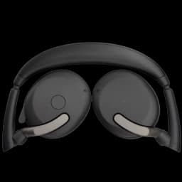 Jabra Evolve2 65 Flex MS Stereo Bluetooth casque supra-auriculaire pliable en noir, coussinets ovales, arceau rembourré, boutons discrets, bras micro intégré