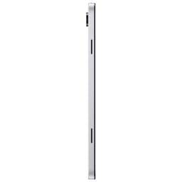 Borda lateral do Samsung Galaxy Tab A11+ 5G Prata com acabamento metálico, botões de volume e ligar/desligar e módulo de câmara traseira saliente