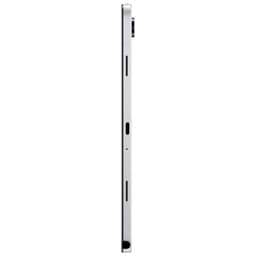 Lateral do Samsung Galaxy Tab A11+ 5G 8 GB/256 GB Prateado: perfil fino em alumínio, porta USB-C central, ranhura SIM, botões de volume e câmara traseira