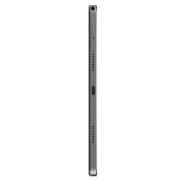 Vue inférieure de l'Acer Iconia Tab P11 gris, on peut voir le port de chargement, le port pour écouteurs et la sortie audio