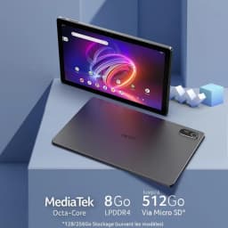 Image illustrative de l'Iconia Tab P11 avec les données relatives au processeur et à la capacité de mémoire