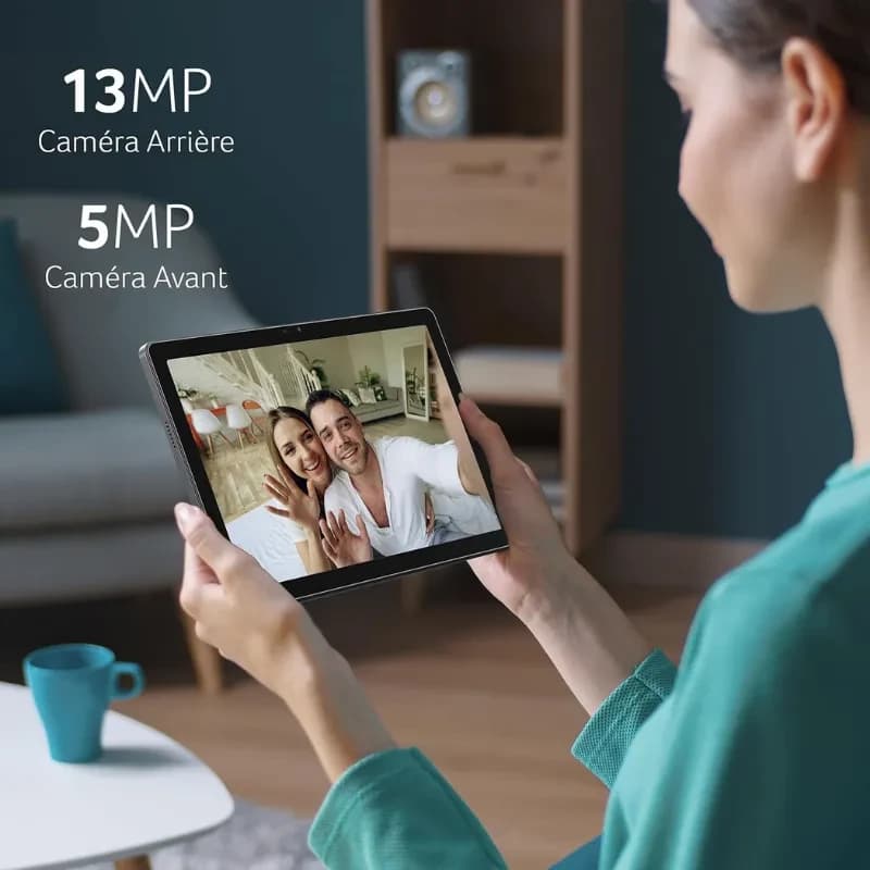 Image promotionnelle de la fonction d'appel vidéo de l'Iconia Tab P11 avec caméra arrière de 13 MP et caméra avant de 5 MP