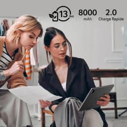 Image promotionnelle avec des informations sur la capacité et l'autonomie de la batterie de l'Acer Iconia Tab P11