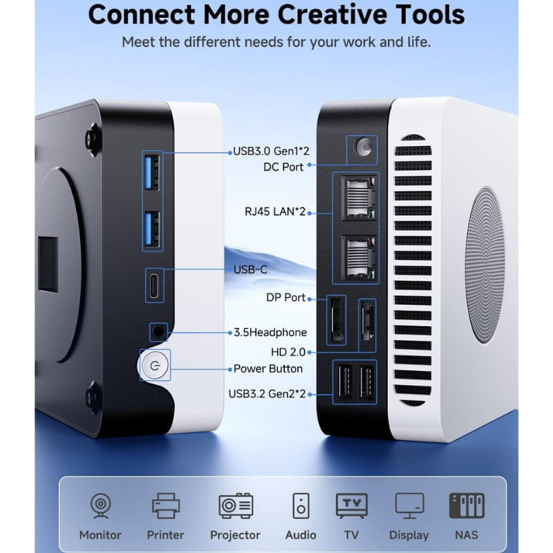 Chuwi LarkBox X Intel N150/16GB/512GB SSD/W11 Branco - Mini PC - Item7