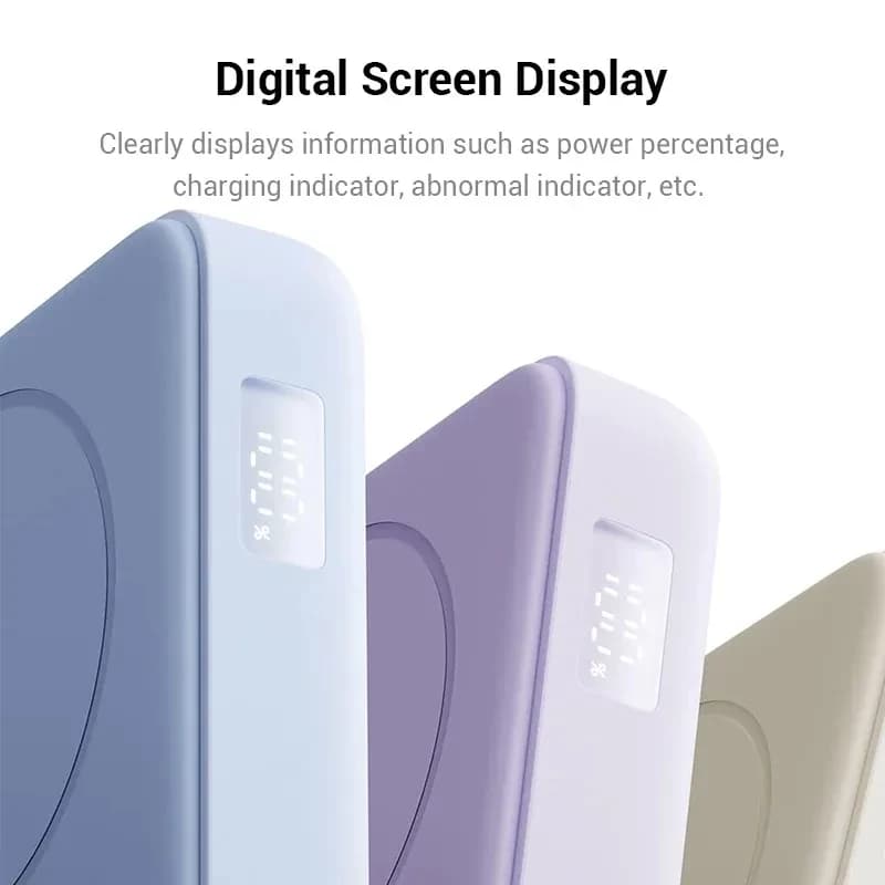 Xiaomi Magnetic Power Bank 10000 33W Beige con pantalla digital, indicador de carga, diseño magnético y soporte integrado; bordes curvos y acabado mate