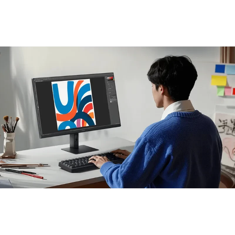 Monitor Xiaomi A24i 23.8 FHD 100Hz IPS con marcos delgados, pantalla plana mate, soporte negro con ajuste de altura y diseño minimalista elegante - Ítem2