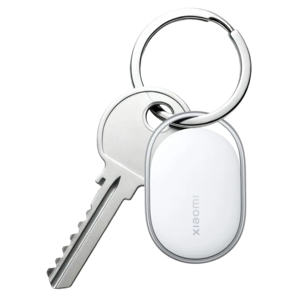 Pack de 4 tags blancos ovalados Xiaomi con borde metálico, diseño minimalista y compacto - Ítem2