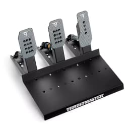 Thrustmaster RACE PEDALS III LC con 3 pedales metálicos ajustables, base perforada robusta y muelles visibles, diseño racing para simulación avanzada