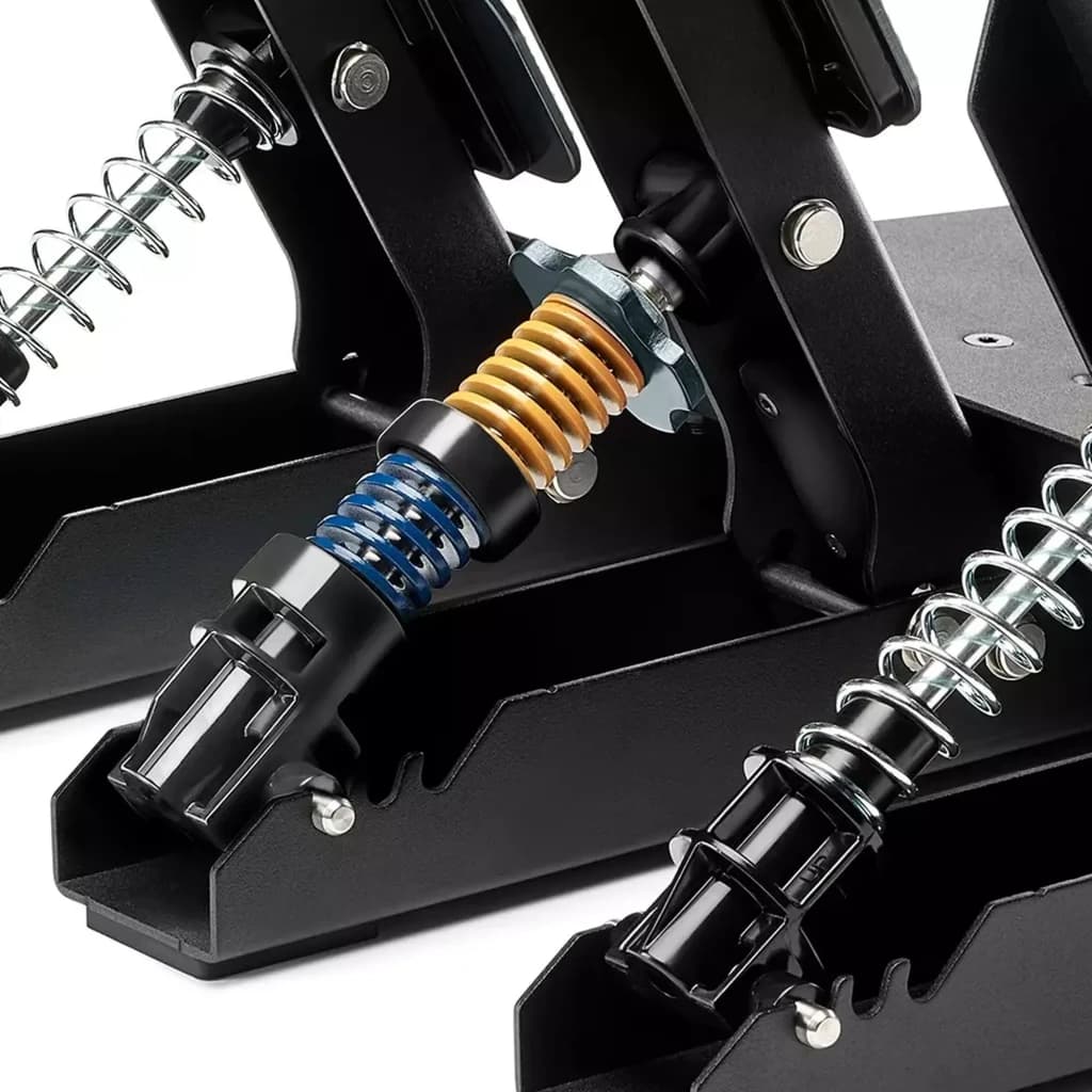 Thrustmaster RACE PEDALS III LC con resortes de colores ajustables, estructura metálica robusta, pedales antideslizantes y mecanismo de compresión preciso
