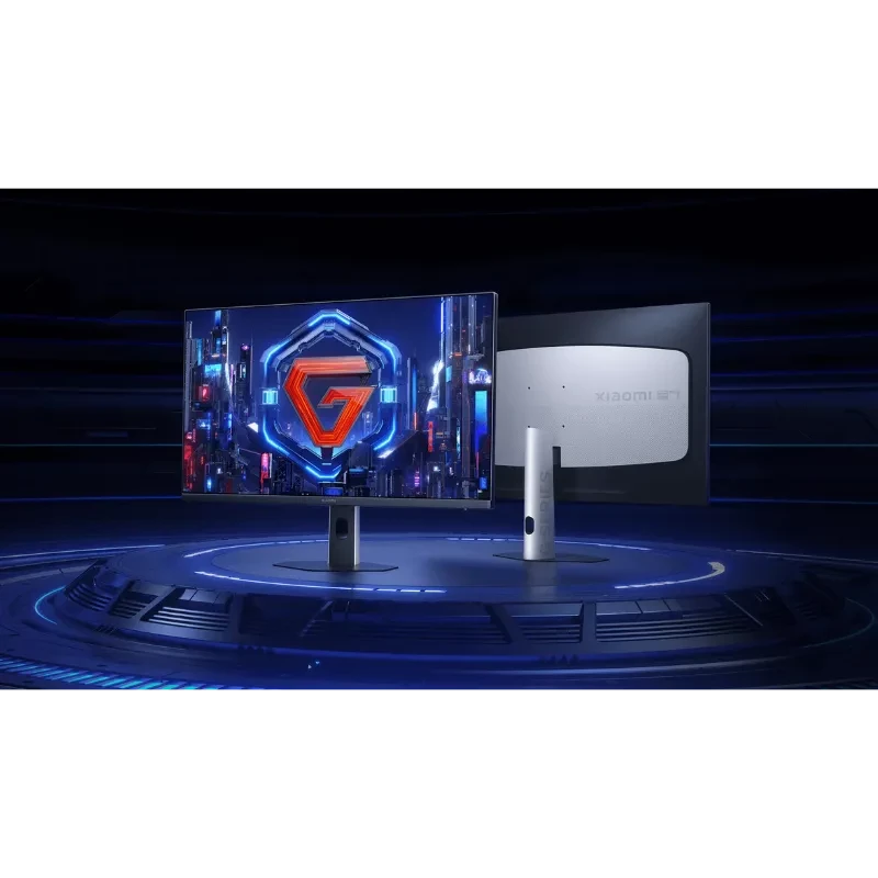 Monitor Xiaomi 2K Gaming G27Qi 2026 con pantalla 27 pulgadas 2K, biseles ultrafinos, soporte central robusto y diseño gamer con iluminación azul y rojo en - Ítem5