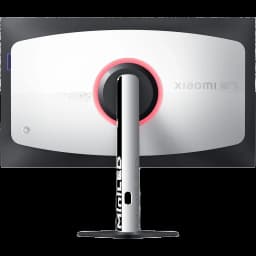 Xiaomi Gaming G Pro 27Qi 27 polegadas, traseira bicolor com anel RGB, suporte central robusto, design gamer, logotipo lateral, acabamento premium