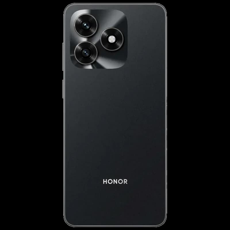 Honor X5c Plus noir avec dos mat et module caméra carré à triple objectif proéminent, logo Honor centré, lignes épurées et finitions minimalistes