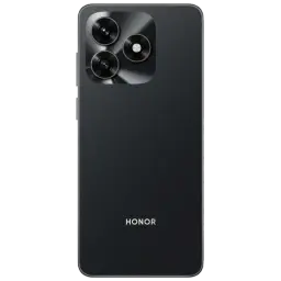 Honor X5c Plus noir avec dos mat et module caméra carré à triple objectif proéminent, logo Honor centré, lignes épurées et finitions minimalistes