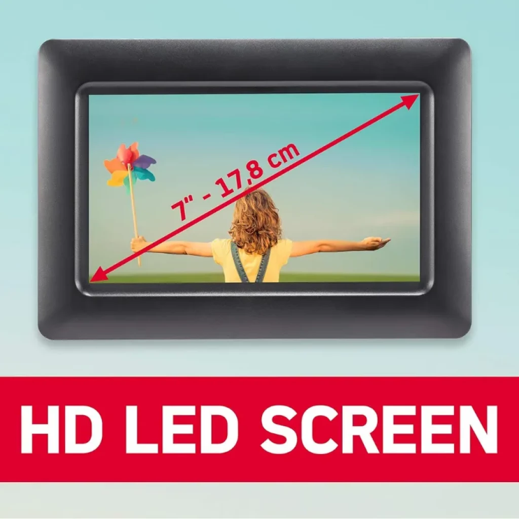 AgfaPhoto Realiview APF700, marco digital con pantalla LED de 7 pulgadas, marco negro con soporte trasero - Ítem4