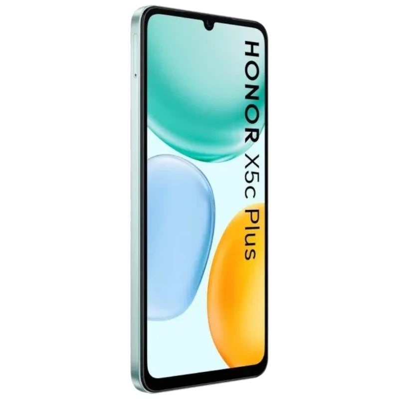 Honor X5c Plus cyan con triple cámara trasera en módulos circulares, pantalla con notch en V, 256GB, 4GB RAM y diseño elegante brillante - Ítem5