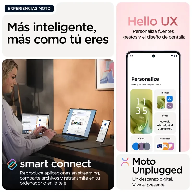 Motorola Moto G86 Power 5G rojo con pantalla pOLED, triple cámara trasera, frontal perforada y texto 24GB RAM Boost en la pantalla, logo M centrado atrás - Ítem10