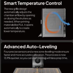 Impresora 3D Elegoo Centauri Carbon 2 FDM CoreXY 500mm/s con control térmico inteligente y rejillas automáticas, nivelación avanzada con 4 sensores