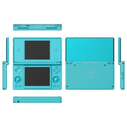 Anbernic RG DS Bleu turquoise - Console rétro à double écran, coques turquoise, croix directionnelle, boutons A B X Y, ports latéraux, format pliable